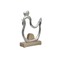 Decorative Metal/ Wooden Chicken Silver/ Natural 18x5x29cm Inart 1-70-985-0002