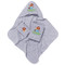Baby's Bath Set 3pcs (Bath Towel 50x90,Cape 75x75,Glove 15x21) Das Baby Smile Line Embroidery 6618 Grey