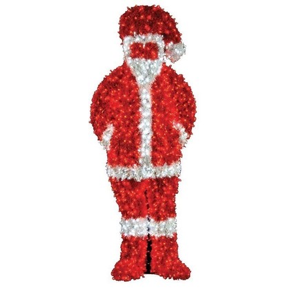 Led 3D Φωτιζόμενος Άγιος Βασίλης Με Φωτοσωλήνα RUBBER Led Και Pvc Γιρλάντα 160x60cm 52181