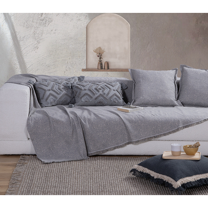 Three Seater Sofa Throw 170x300cm Cotton. Polyester NEF-NEF Aronia - Grey 035766