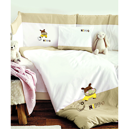 Baby's Bed Set 3pcs Duvet/ Baby Cot SB Home Baby Line Hippo