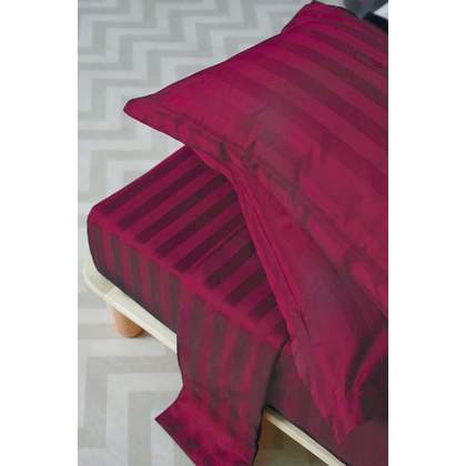 Set Of Sheets 245x270 Palamaiki Satin Stripes Collection Satin Stripes Red