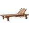 Lounger with Coffee Table and Reclination 200x65cm Teak Bliumi 5037G