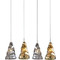 Φωτιστικό Οροφής Γυάλινο Χρυσό/Ανθρακί 85x15,5x120cm Λαμπτήρες 4xE14 Homelighting Luigi 77-3701