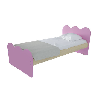 Wooden Single Bed for mattress 90x200 Alfa Set Crown