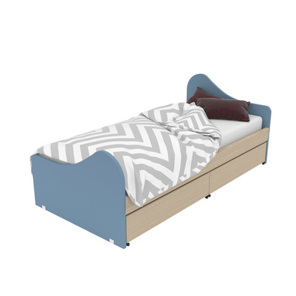 Wooden Single Bed for mattress 90x200 Alfa Set Surf