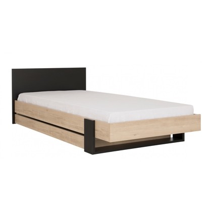 Κρεβάτι Ημίδιπλο με αποθηκευτικό συρτάρι Duplex 130x204εκ. ( για στρώμα 120x200εκ.) Black/Natural