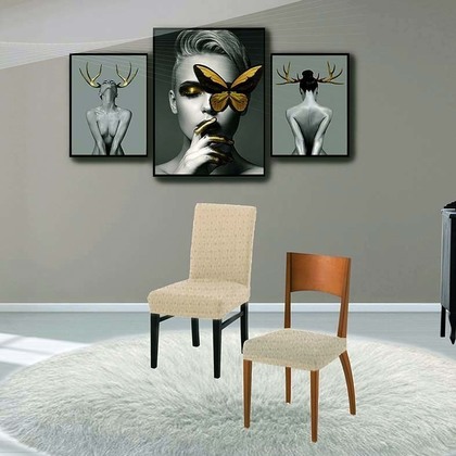 Chair's Elastic Cover 2pcs. Set SB Home Livingroom Collection Sabrina/ Cream