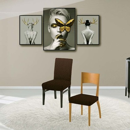Σετ Ελαστικά Καλύμματα Καθίσματος Καρέκλας 2τμχ. SB Home Livingroom Collection Sabrina/ Brown