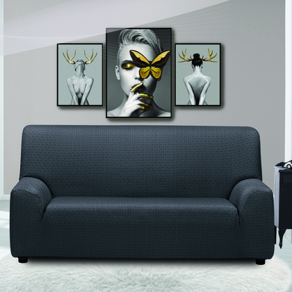 Four Seater Sofa's Elastic Cover 230-270cm SB Home Livingroom Collection Sabrina/ Grey