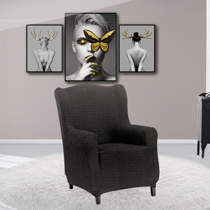 Armchair's Elastic Cover 70-90cm SB Home Livingroom Collection Sabrina/ Grey