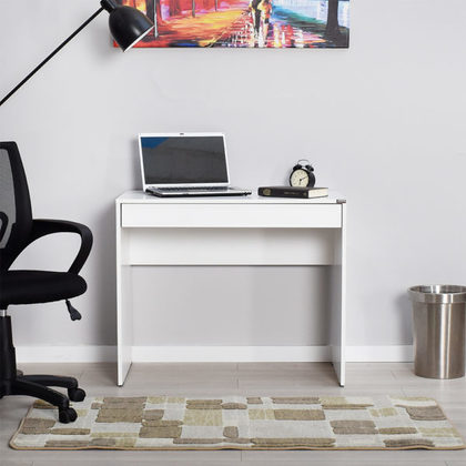 Γραφείο με Συρτάρι 90x55x75cm High Gloss White Fidelio Line