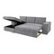 Corfu Γωνιακός καναπές κρεβάτι με αποθηκευτικό χώρο 271x163εκ. Γκρι Ανοιχτό Αριστερή Γωνία