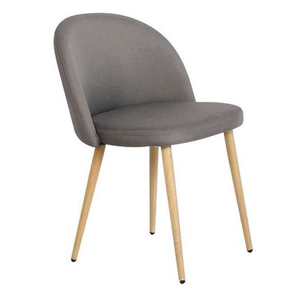 Σετ Καρέκλες 4 τμχ Μέταλλο Φυσικό/ Ύφασμα Σκούρο Γκρι 54x56x77cm ZWW Bella ΕΜ762,4