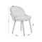 Σετ Καρέκλες 4 τμχ Μέταλλο Φυσικό/ Ύφασμα Σκούρο Γκρι 54x56x77cm ZWW Bella ΕΜ762,4
