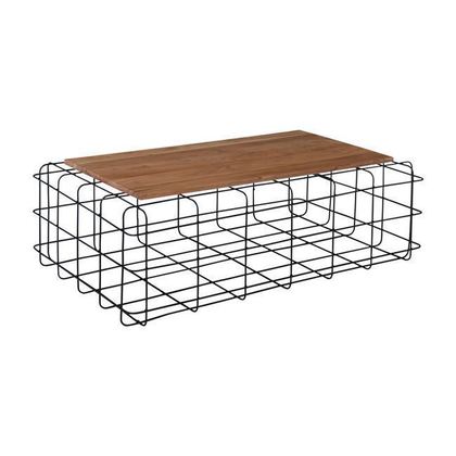 Coffee Table Steel Black/ Wood Acacia 110x65x35cm ZWW Sorrel