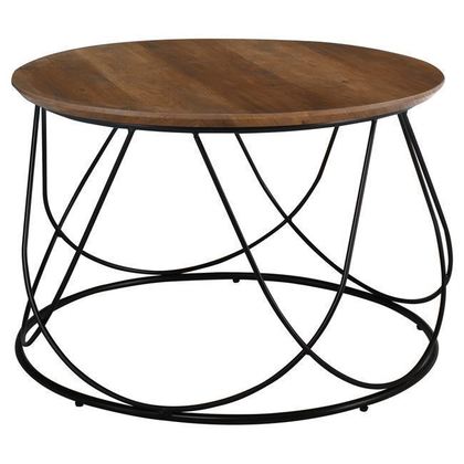 Round Coffee Table Metal/ Wood D.60x40cm ZWW Boko
