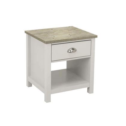 Bedside Table Sonoma/ White 45x40x50cm ZWW Luxor