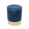 Stool Gold/ Fabric Blue Velure D.37x44cm ZWW Sol