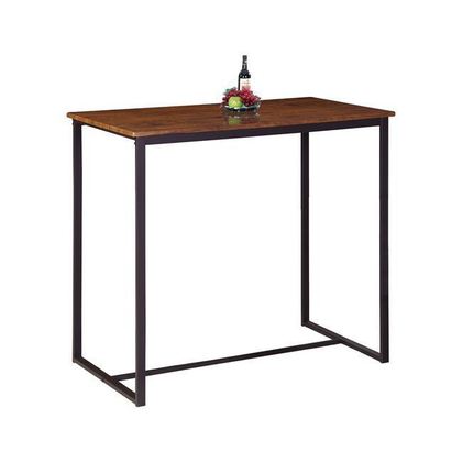 Bar Table Metal Dark Brown/ Walnut 100x60x86cm ZWW Henry