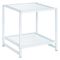 Bed Side Table White Metal/ Glass 5mm 48x44x50cm ZWW Atos