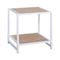 Bed Side Table White Metal/ MDF Natural 48x44x50cm ZWW Atos