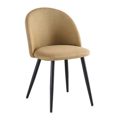 Chair Steel Black/Fabric Gold-Brown 50x57x81cm  ZWW Bella