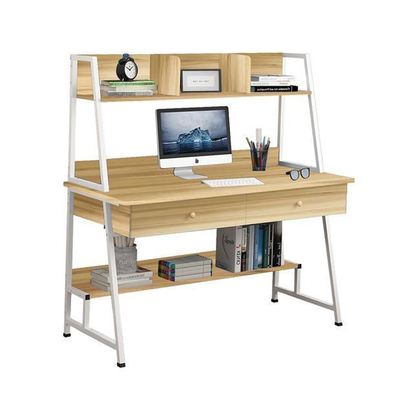PC Metal Desk 2 Drawers/ 2 Shelves 120x48x73/137cm White/ Sonoma ZWW