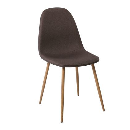 Σετ Καρέκλες 4 τμχ Μέταλλο Φυσικό/ Ύφασμα Καφέ 45x54x85cm Celina  ΕΜ907,2