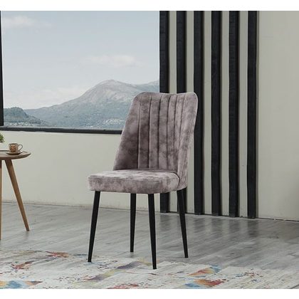 Chair Beige Fabric/ Metal Black 46x49x92cm Fidelio Delux