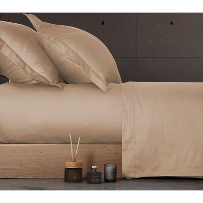 King Size Bed Sheet 280x270cm Sateen Cotton NEF-NEF Elements/ Beige 024609
