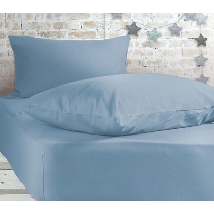 Fitted Bed Sheet 160x200+30cm Cotton NEF-NEF Jersey/ Sky 016712