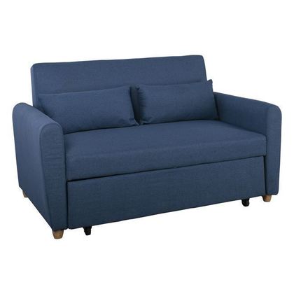 Καναπές/ Κρεβάτι Ύφασμα Μπλε 140x86x86cm/ Κρεβάτι 118x189x45cm ZWW Motto Ε992,1