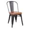 Chair Steel Antique Black/ Pu Seat Camel 39x39x45cm ZWW Relix Ε5195Ρ,104