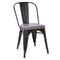 Καρέκλα Μεταλλική Στοιβαζόμενη Matte Black PU Κάθισμα Σκούρο Γκρι 45x51x82cm ZWW Relix Ε5191Ρ,12Μ