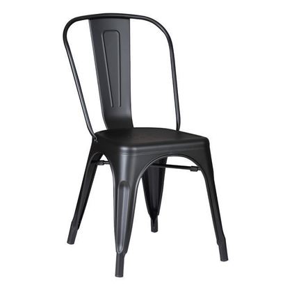 Καρέκλα Μεταλλική Στοιβαζόμενη Μέταλλο Βαφή Μαύρο Matte 45x51x85cm ZWW Relix Ε5191,1Μ