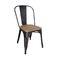 Καρέκλα Στοιβαζόμενη Wood Natural Oak/ Μέταλλο Βαφή Antique Black 45x51x85cm ZWW Relix Ε5191W,10N