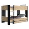 Duplex κουκέτα με 2 μονά κρεβάτια 107x205x136εκ. Natural Chestnut/Black με αποθηκευτικό συρτάρι