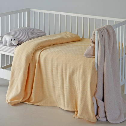 Blanket 120x170 Melinen Kids Line Alba Lemon Cotton-Polyester 20000350
