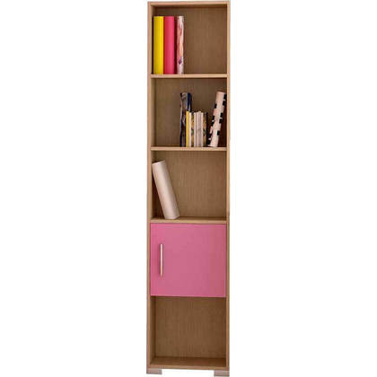 Βιβλιοθήκη Παιδική Με Ντουλάπι Μελαμίνη 40x30x180cm Sarris Bros/ Oak-Pink Με Επιλογή Χρώματος
