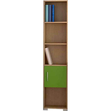 Βιβλιοθήκη Παιδική Με Ντουλάπι Μελαμίνη 40x30x180cm Sarris Bros/ Oak-Light Green