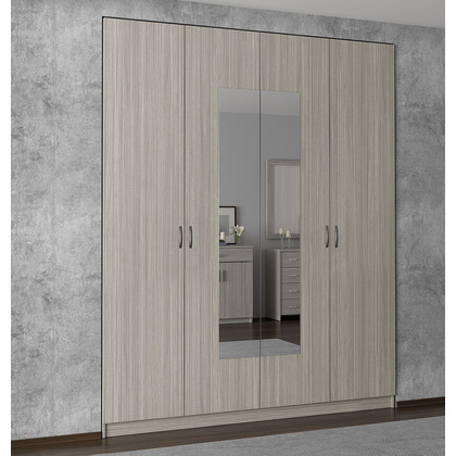 Wardrobe with 4doors and Mirror/Olive