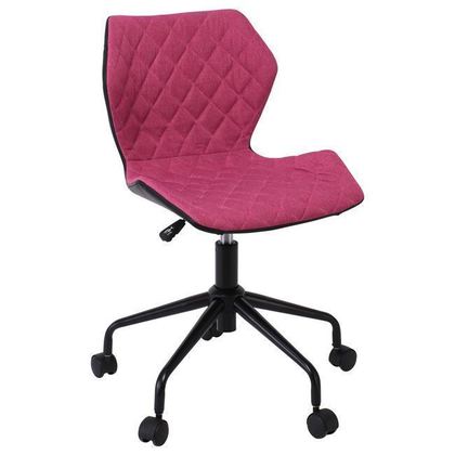 DAVID Καρέκλα Γραφείου PU Μαύρο - Υφασμα Ροδί 48x50x78/88cm ΕΟ207,2