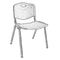 STUDY Καρέκλα Στοιβαζόμενη Μέταλλο Βαφή Silver - PP Μαύρο 53x55x77cm ΕΟ549,1