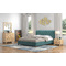 Bedroom Set 5pcs 160x200 N63 Fabric With Choice of Color / Honey Melamine