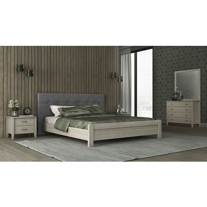 Bedroom Set 5pcs 160x200 N55 Fabric With Choice of Color / Olive Melamine