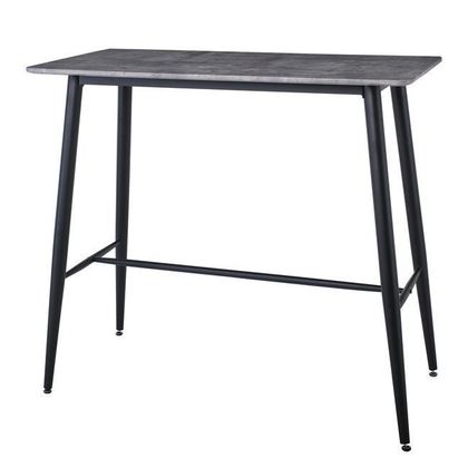 LAVIDA Τραπέζι BAR Μέταλλο Βαφή Μαύρο, Επιφάνεια Απόχρωση Cement 120x60x106cm ΕΜ158,2