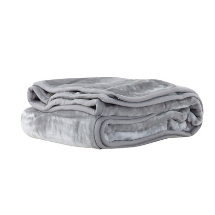 Queen Size Velour Blanket 220x240cm Polyester NEF-NEF Loft/ Light Grey 029008