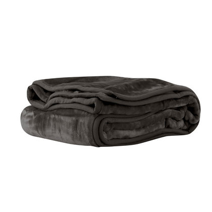 Queen Size Velour Blanket 220x240cm Polyester NEF-NEF Loft/ Dark Grey 029008