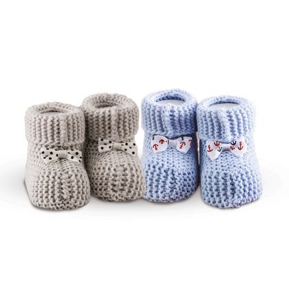 Knitted Baby Blanket with serpa SB Home Bebe Collection BABY CLOUD Blue- Grey